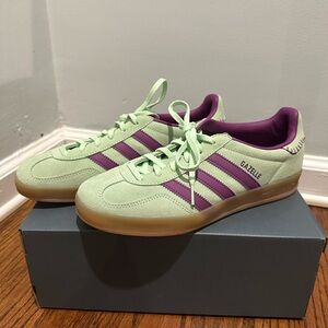 Adidas Gazelle Mint Green and Purple Sneakers Size 9